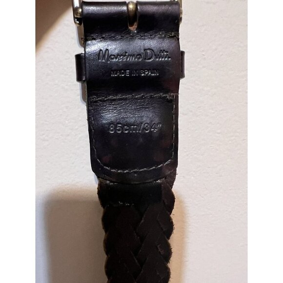 Mossimo Ditto Dark Brown Leather Buckle Belt  Size 34 Made In Spain - Picture 4 of 5